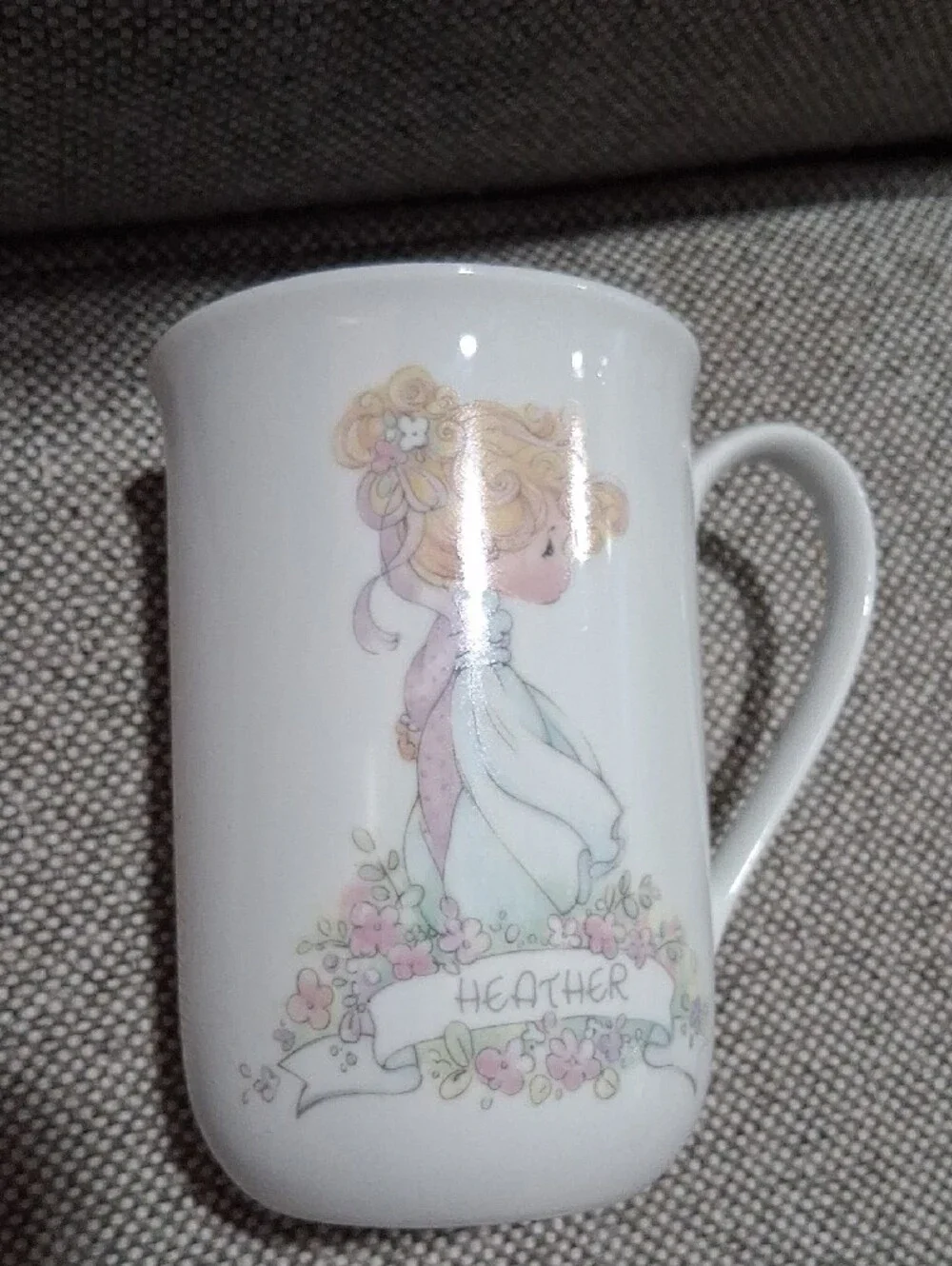White Ceramic Collectible Mug - Precious Moments Marking